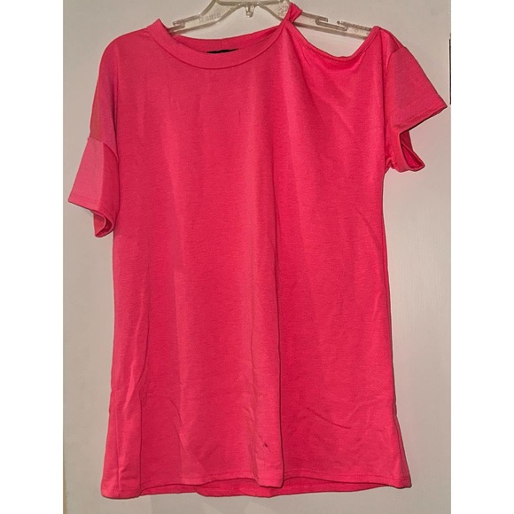 Heimish USA Neon Pink Cold Shoulder Top ~ S - Picture 2 of 2